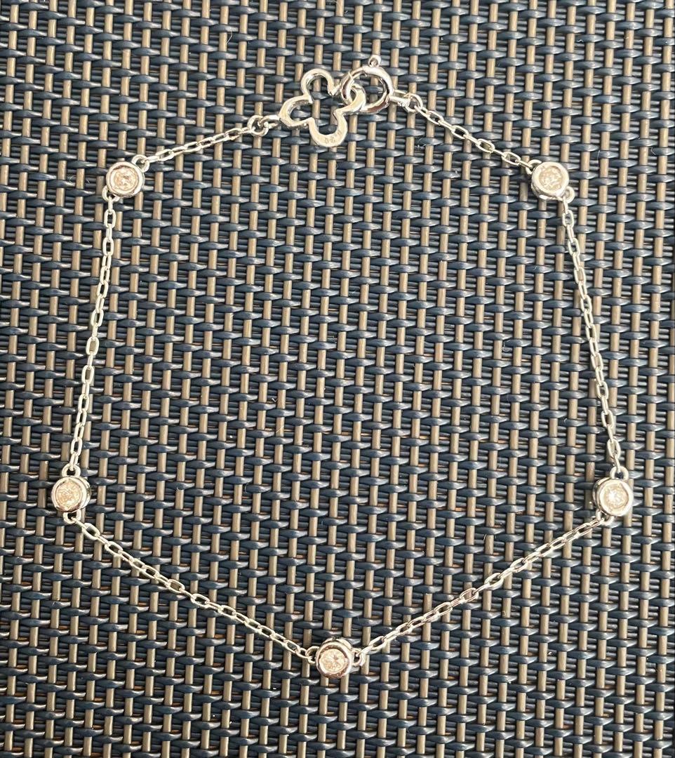 美品⭐︎k18wg リバーシブルダイヤステーションブレスレット