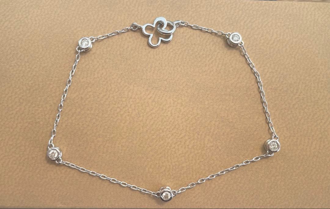 美品⭐︎k18wg リバーシブルダイヤステーションブレスレット