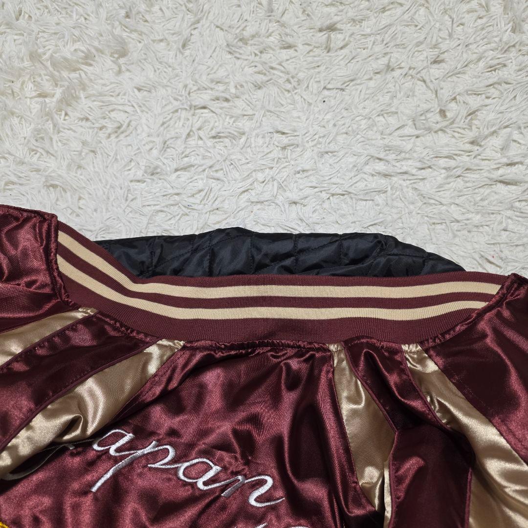 一心如鏡 スカジャン 鷲刺繍 レッド ゴールド 和柄 ブルゾン 5XL