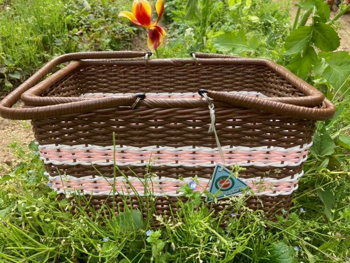 篭バック　 カノン、ブラウン(シバヤマさんの手づくりカゴ)昭和レトロ