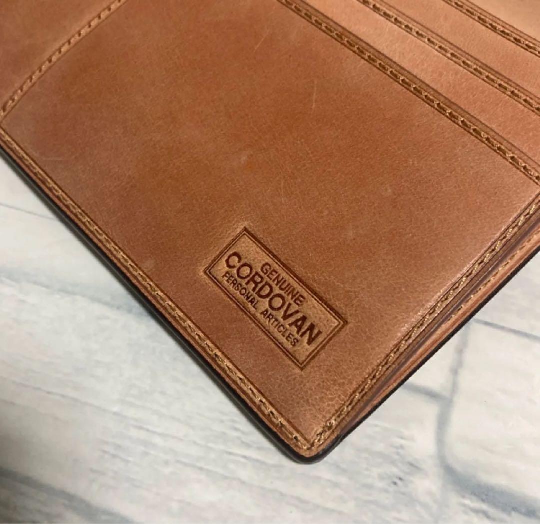 未使用品 コードバン 長財布 小銭入れ有り 馬革 日本製 ブラウン 濃茶
