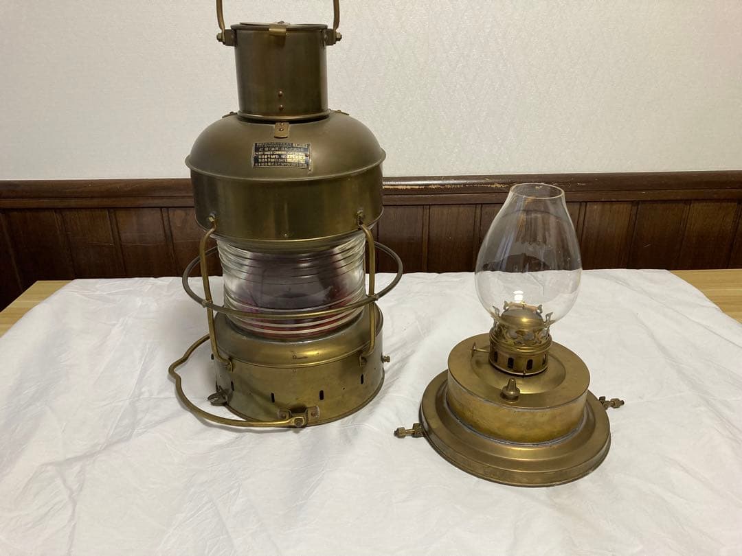 日本船燈株式会社　赤燈（油用）　インテリア　ランタン　アンティーク　昭和43年