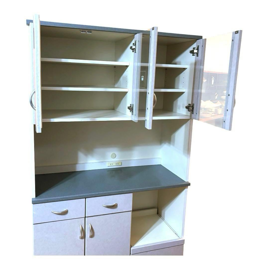 食器棚　キッチンボード　ホワイト　白　キッチン　収納