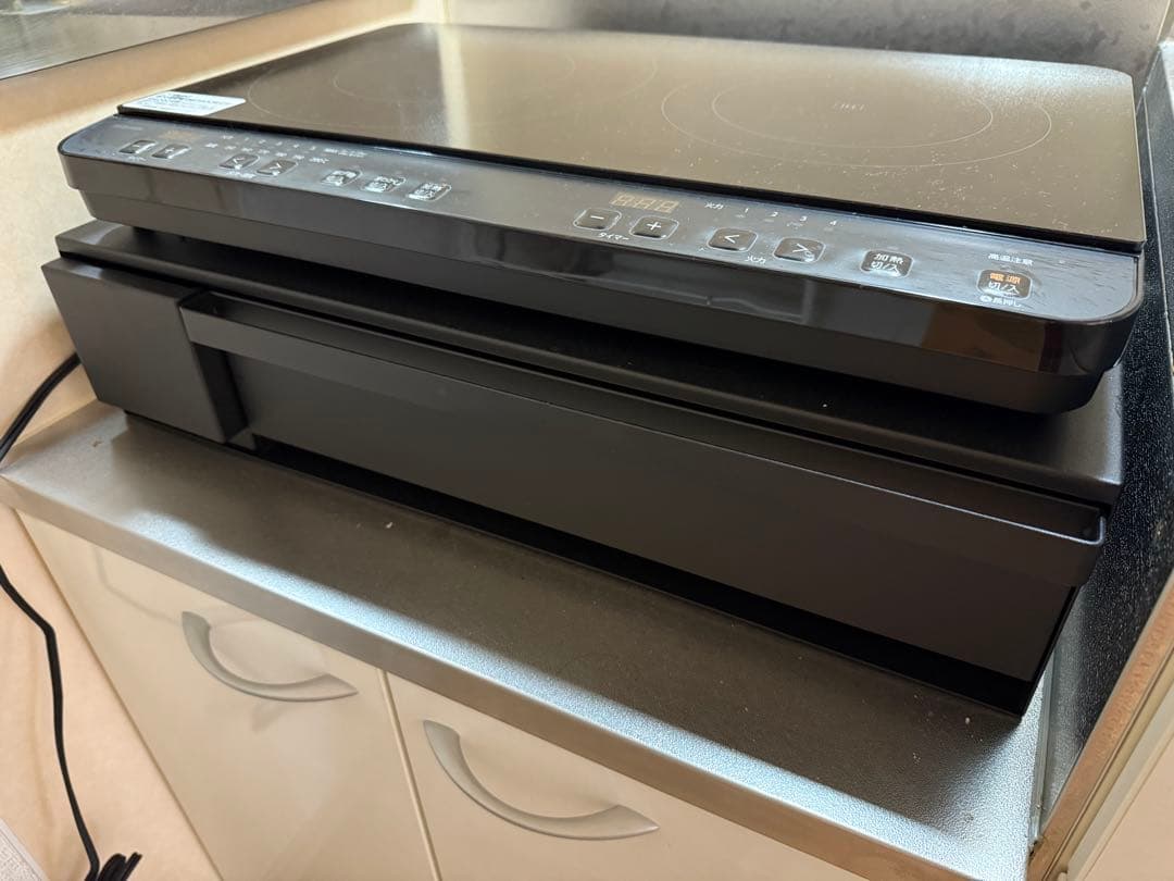 【お値下げOK】towerクッキングヒーターラック 引き出し&スライドテーブル