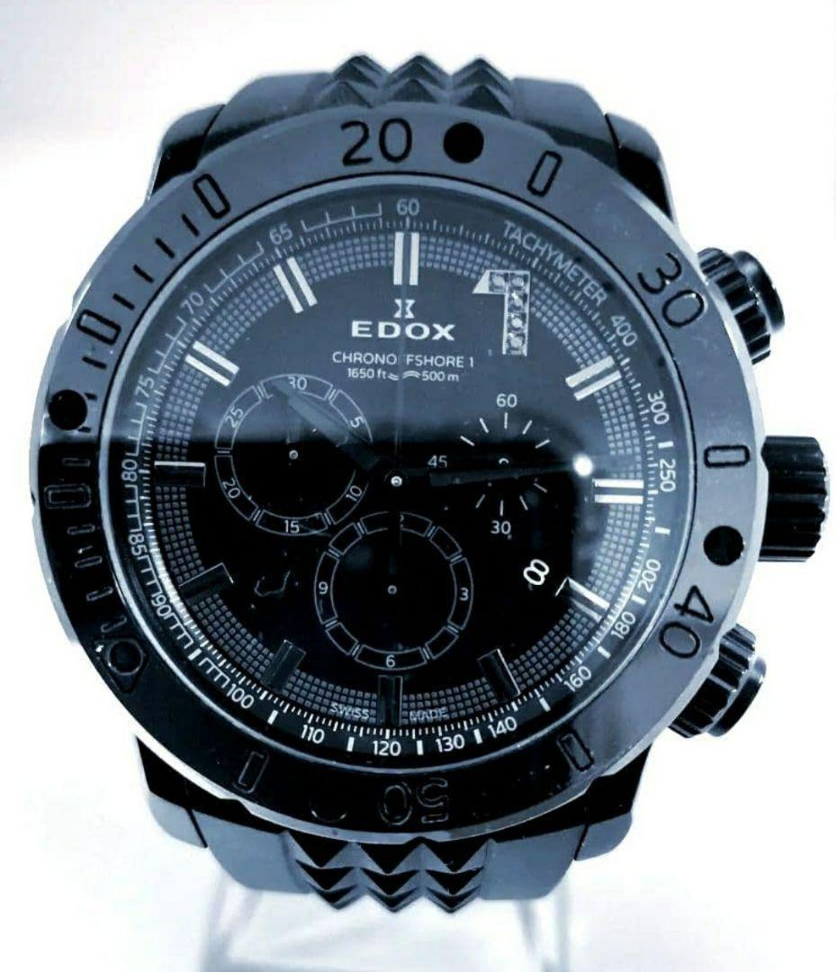 【週末限定値引き】EDOX クロノオフショア1 10周年限定モデル　ブラック