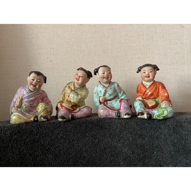 ヴィンテージ　中国　陶器　置物