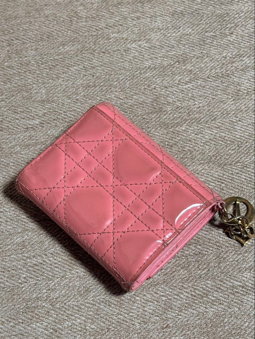 Dior ピンク 三つ折り財布 保存袋付き