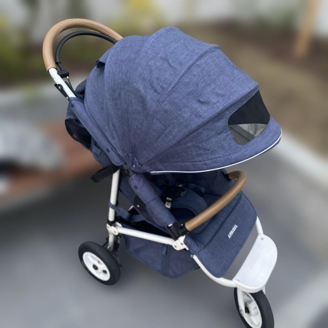 【美品】AirBuggy ココブレーキEXフロムバース ベビーカー　デニムブルー