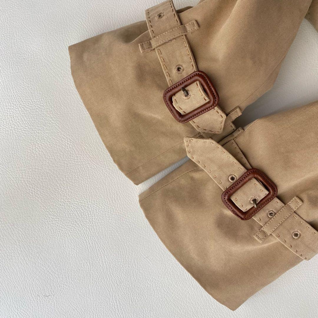 【マキシ丈/美品】バーバリーロンドン トレンチコート ハニー 40 ライナー付