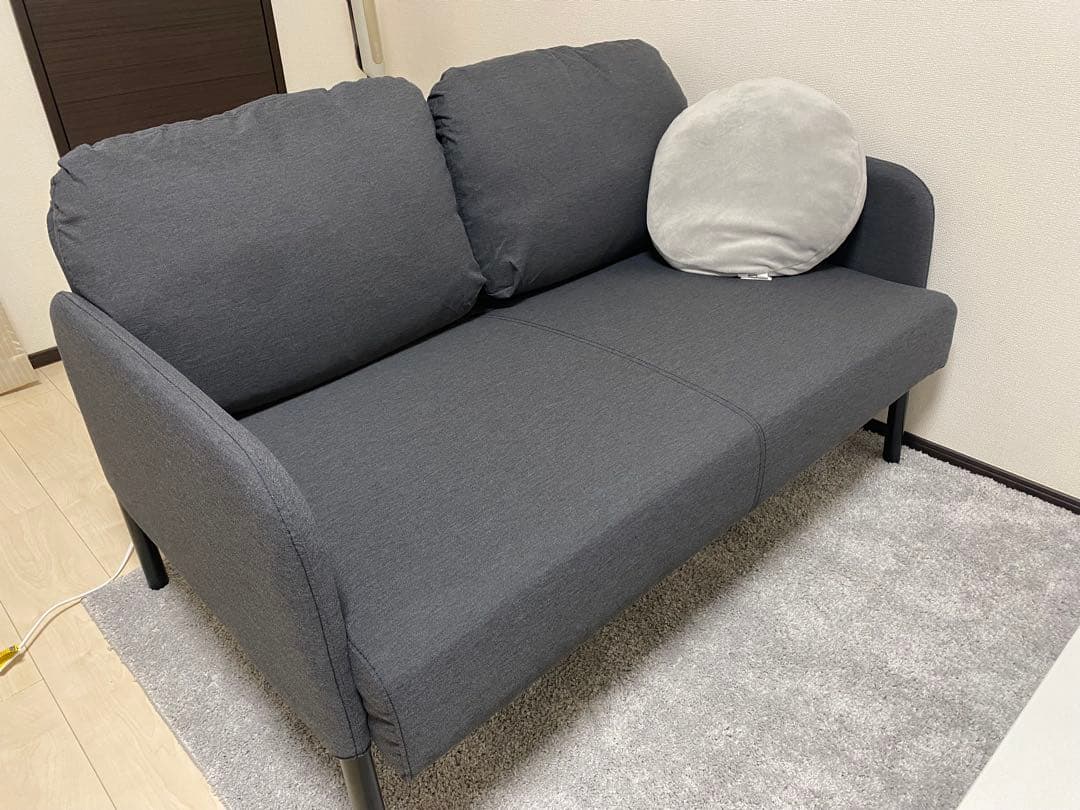 【送料込み】 ソファ ソファー 2人掛け 肘付き グレー グレイ 灰色 IKEA
