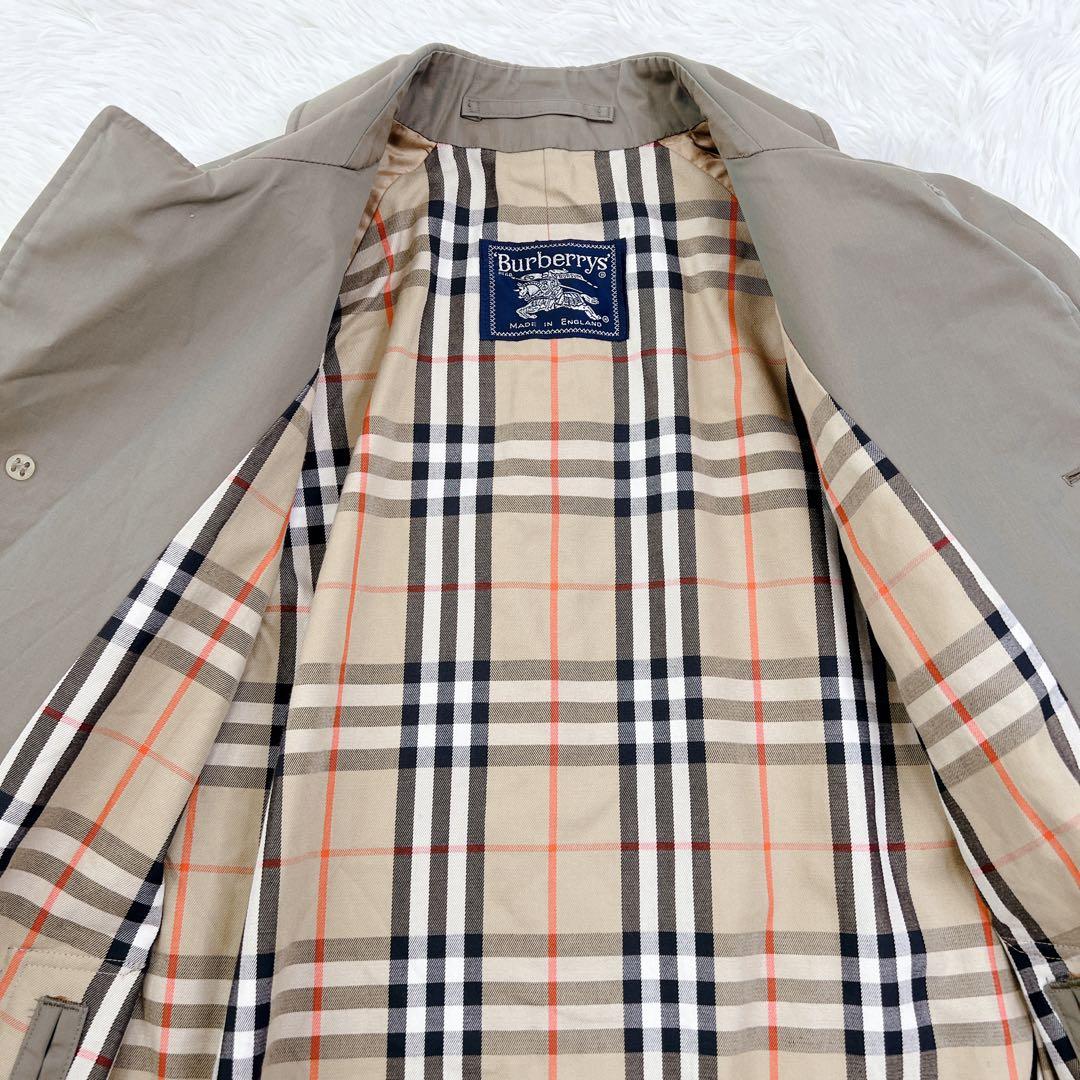✨レア✨90年製 バーバリー ステンカラーコート 総裏ノバチェック 英国製 L