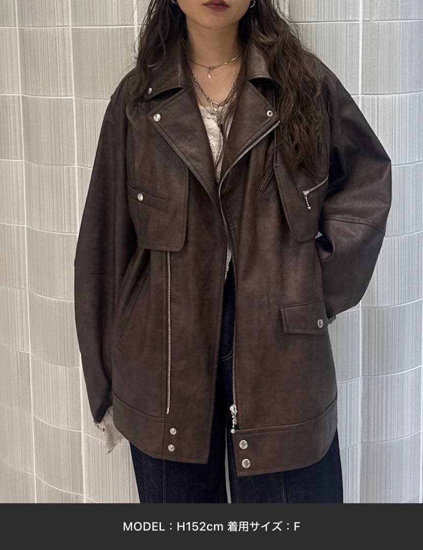 Ameri MANY WAY RIDERS JACKET ブラウン 25aw