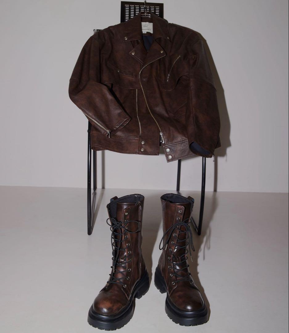 Ameri MANY WAY RIDERS JACKET ブラウン 25aw