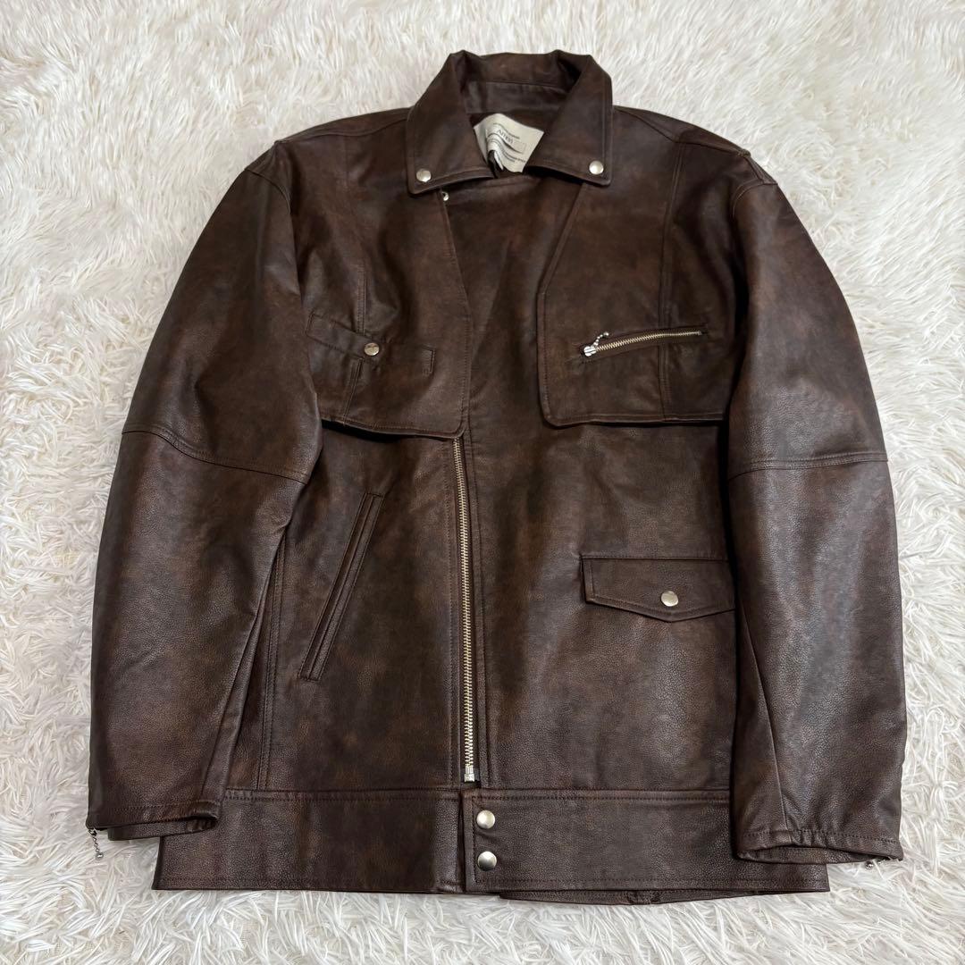 Ameri MANY WAY RIDERS JACKET ブラウン 25aw