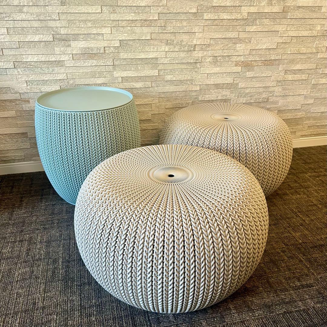 KETER ケター　ガーデンファニチャー ニット調　3点セット