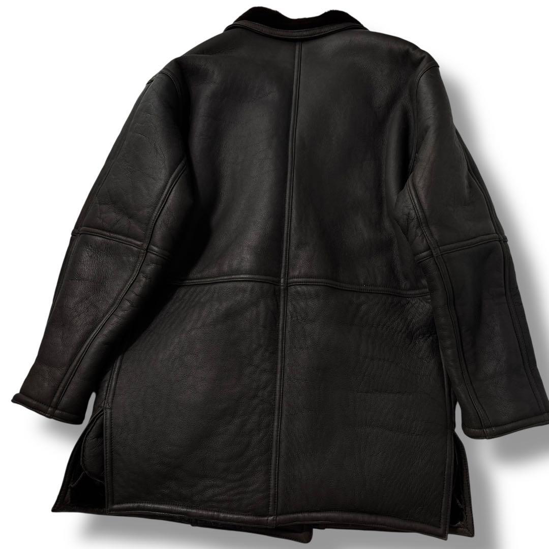 極美品】ＭＯＲＩＨＡＮＡＥ　モリハナエ　ムートンコート　ジャケット　革　ダブル