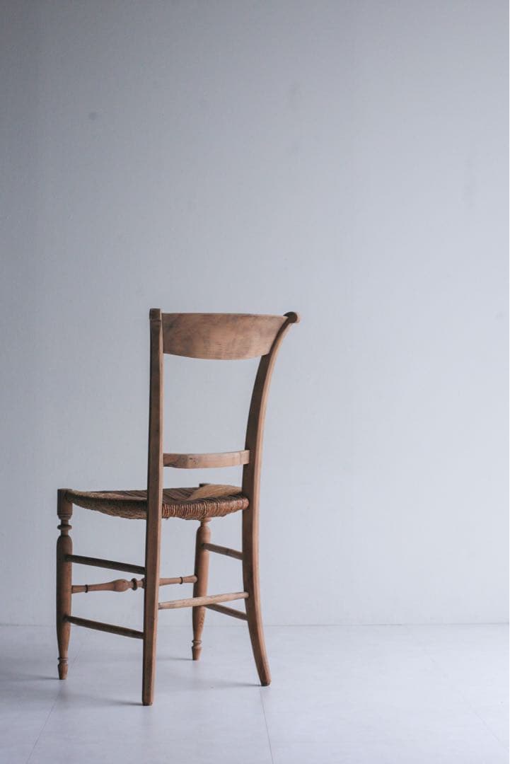 【SALE品】フランス　ラッシュ編みチェア　ダイニングチェア　ブロカント　古家具
