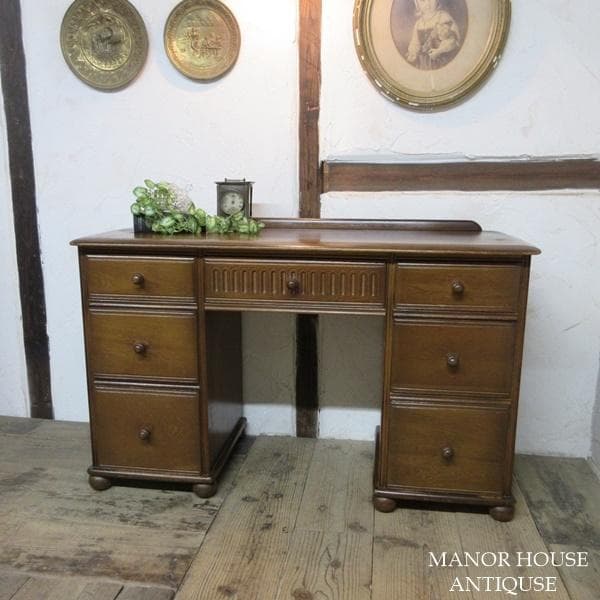 イギリス アンティーク 家具 デスク 机 作業台 店舗什器 英国 6324d