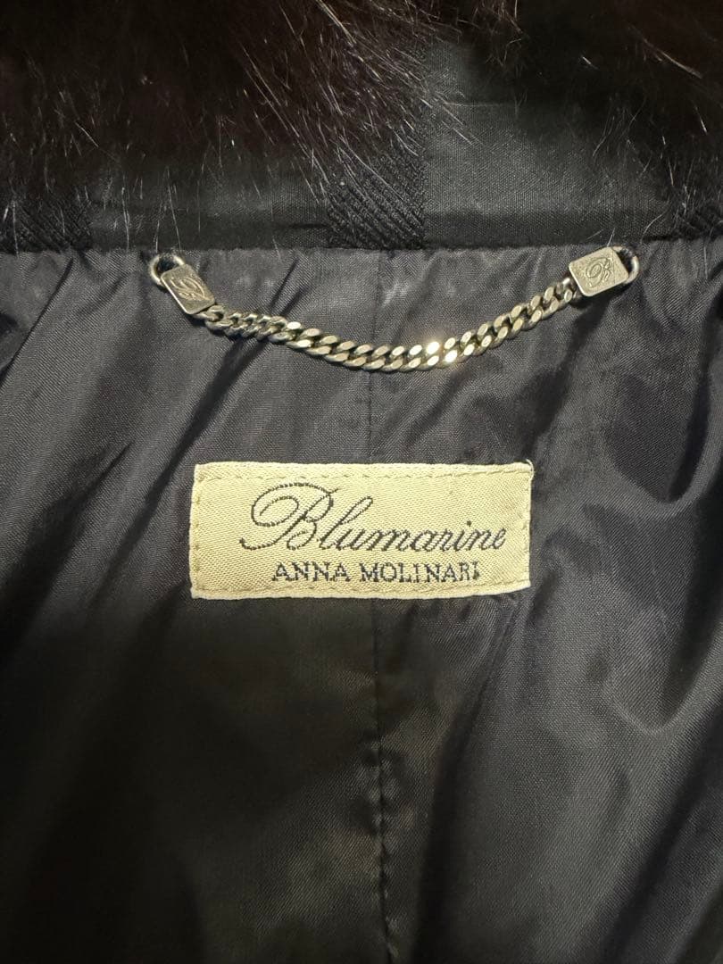 Blumarine ブルマリン ロングコート ファー　ブラック　anna
