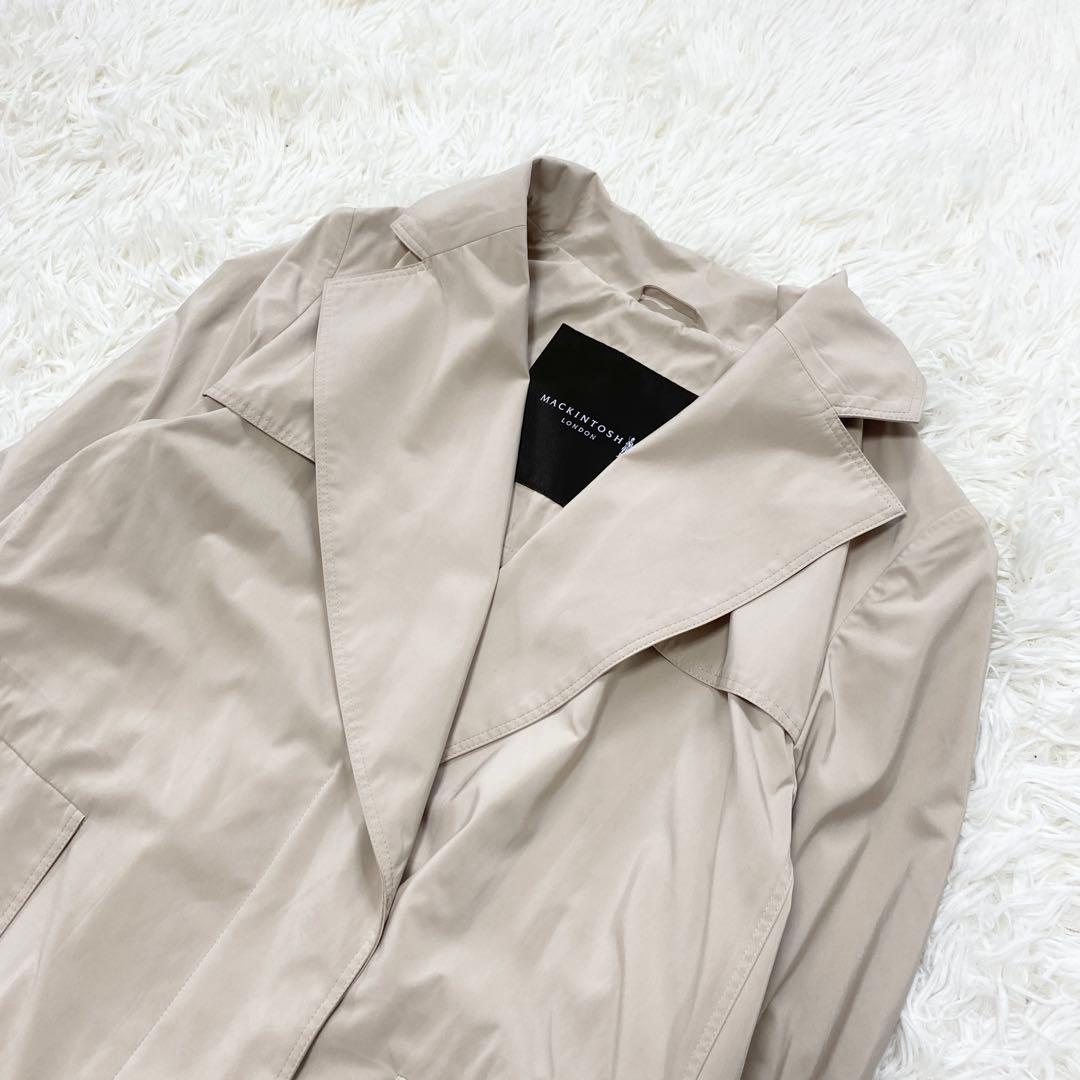 【極美品・L】マッキントッシュ　トレンチコート　ベルト　女優襟　高級生地　大きい