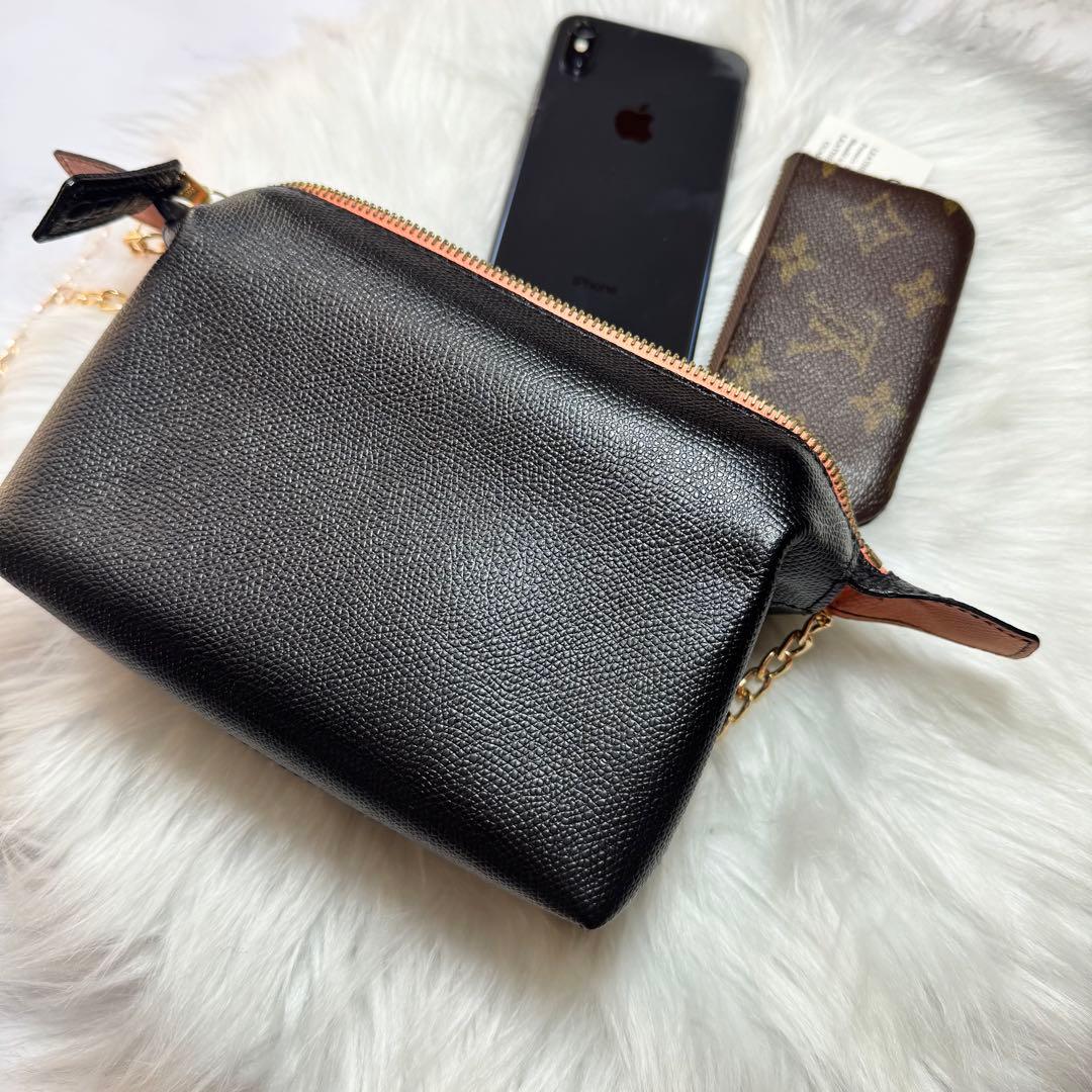 セリーヌ　celine ビンテージ　レザー　ポーチ　チェーン　ショルダー