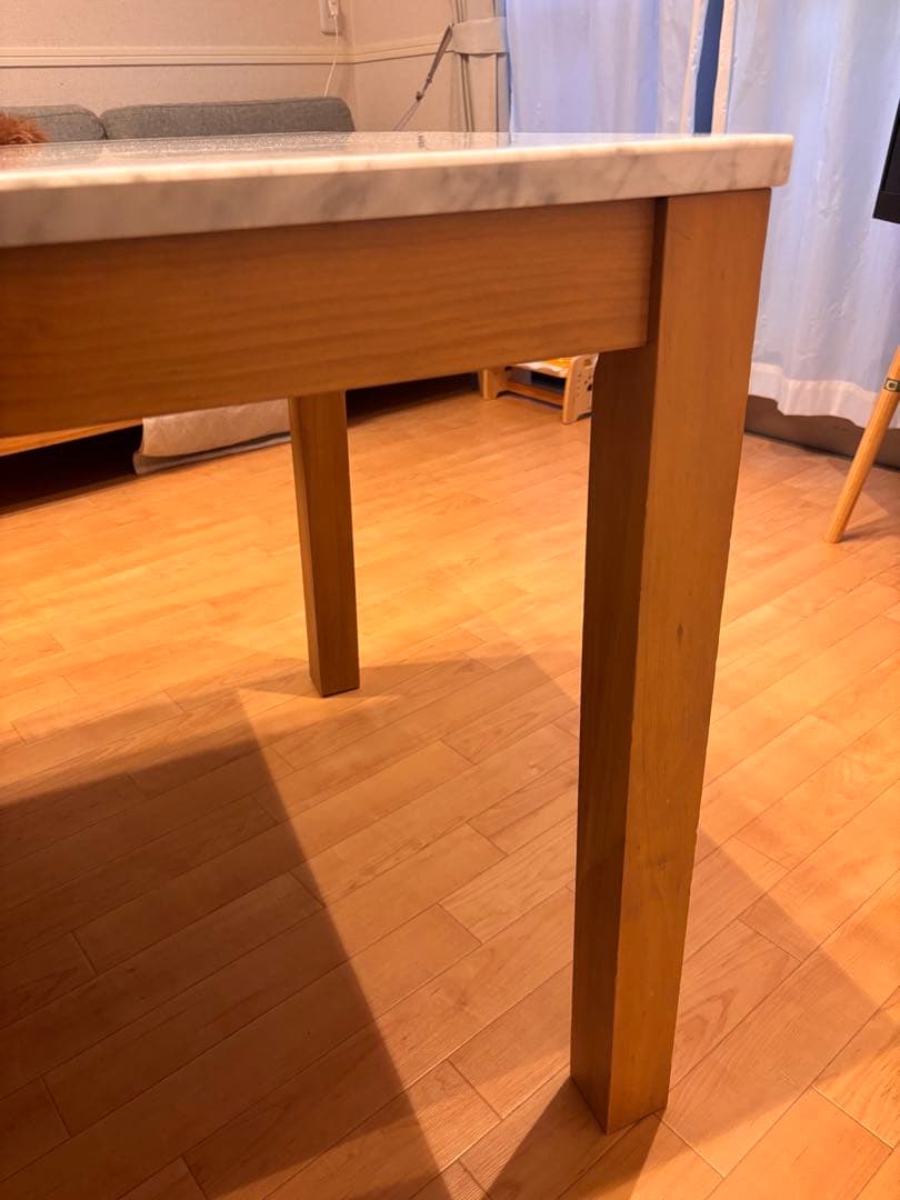 Franc Franc大理石木製ダイニングテーブル・チェロ