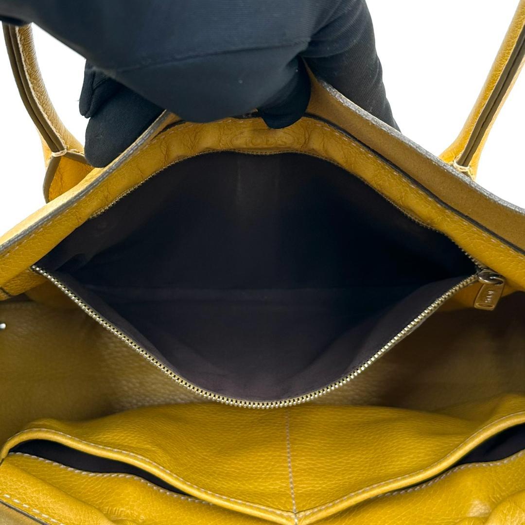 TOD'S トッズ Dバッグ トートバッグ ハンドバッグ イエロー シルバー金具