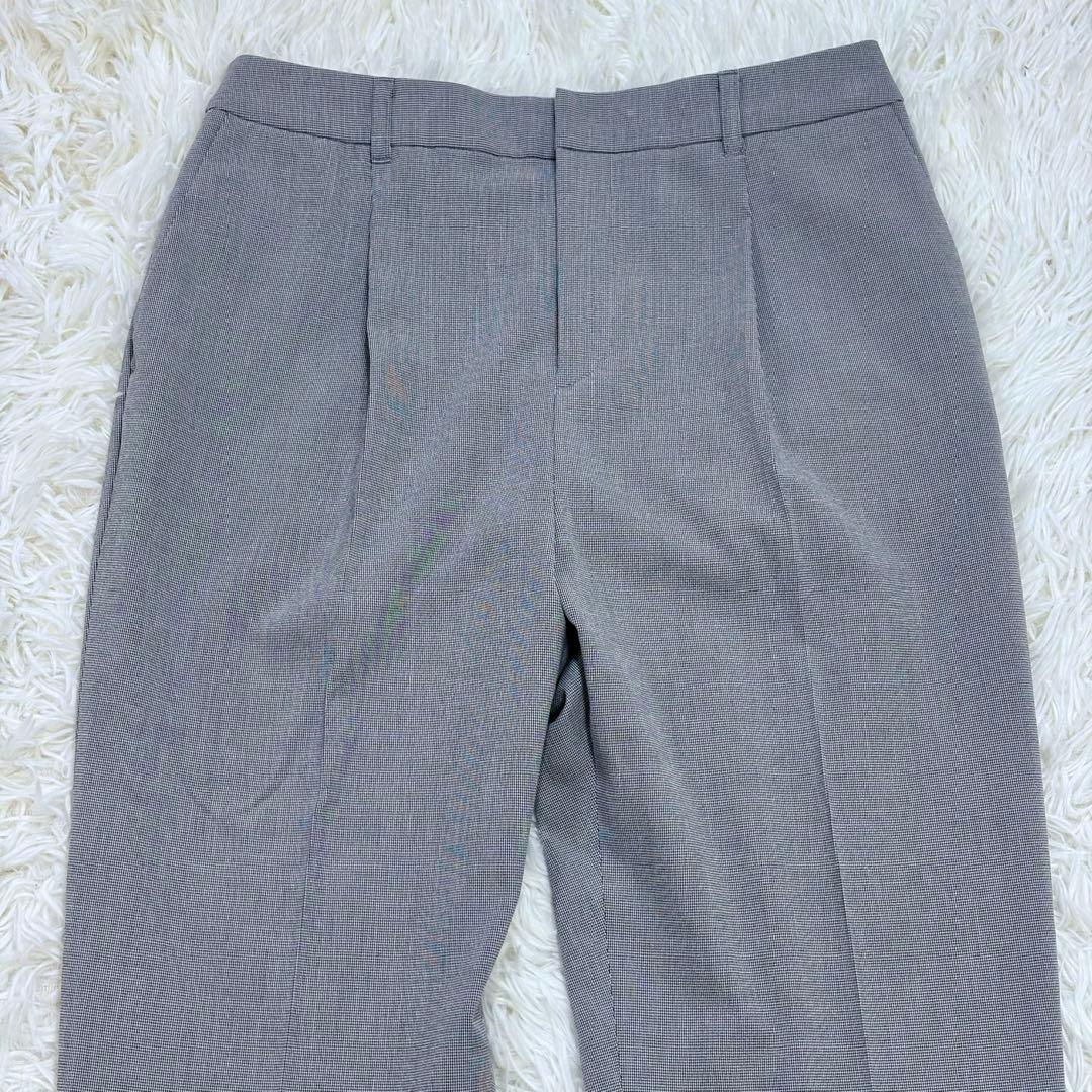 極美品 INDIVI 洗える 千鳥柄ノーカラージャケット UVケア 接触冷感LL