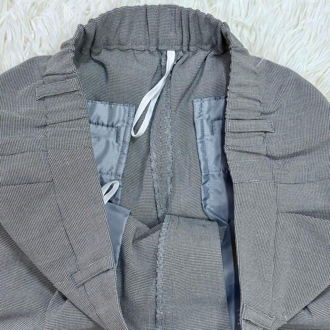 極美品 INDIVI 洗える 千鳥柄ノーカラージャケット UVケア 接触冷感LL