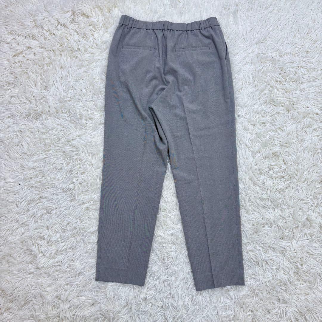 極美品 INDIVI 洗える 千鳥柄ノーカラージャケット UVケア 接触冷感LL