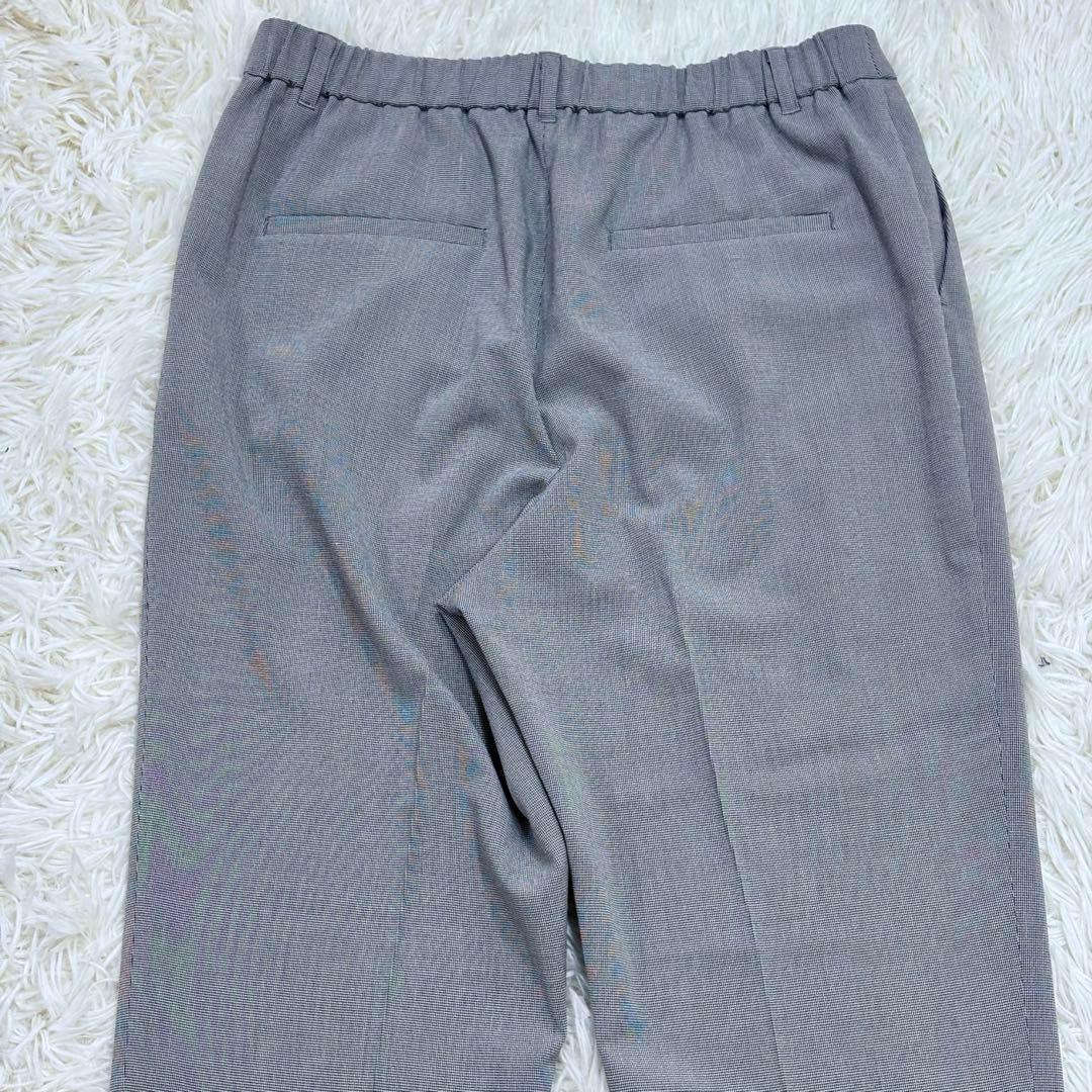 極美品 INDIVI 洗える 千鳥柄ノーカラージャケット UVケア 接触冷感LL