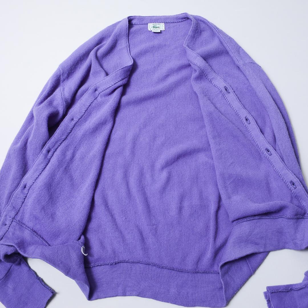 ラコステ　LACOSTE IZOD 80s 紫色 カーディガン US XL