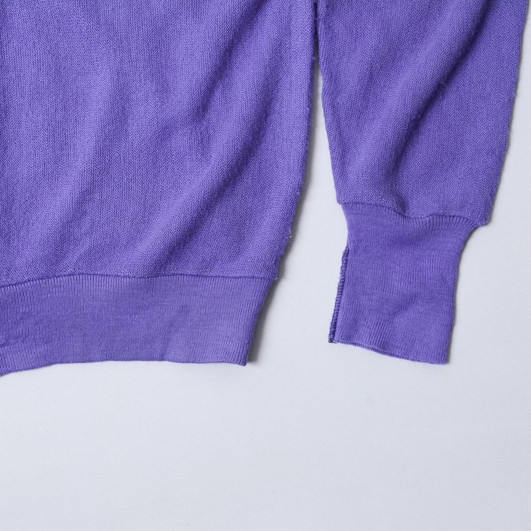 ラコステ　LACOSTE IZOD 80s 紫色 カーディガン US XL