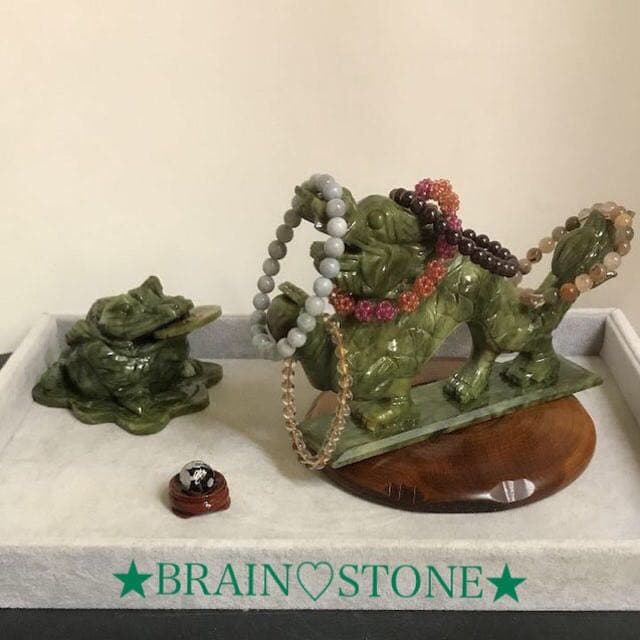 再入荷★限定特選品★極上彫刻ドラゴンボール【サーペンティン『蛇紋石』龍彫刻】❤️