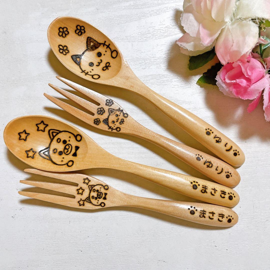 確認♡画像二枚♡四角仕切り皿(大)♡スプーンフォーク♡オーダー受け付け