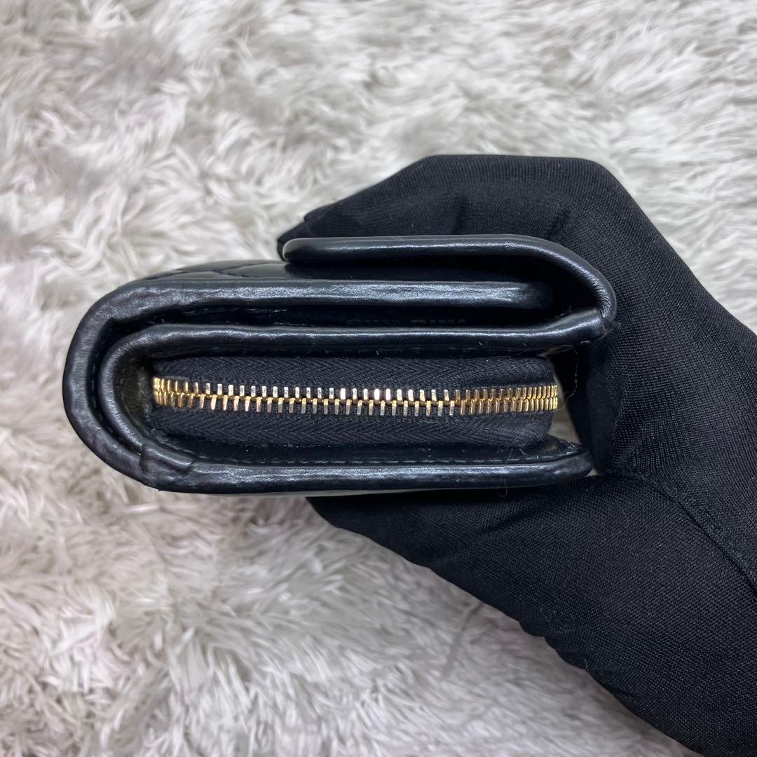 美品✨ミュウミュウ 三つ折り財布 L字ジップ ブラック ナッパインプトゥーレ