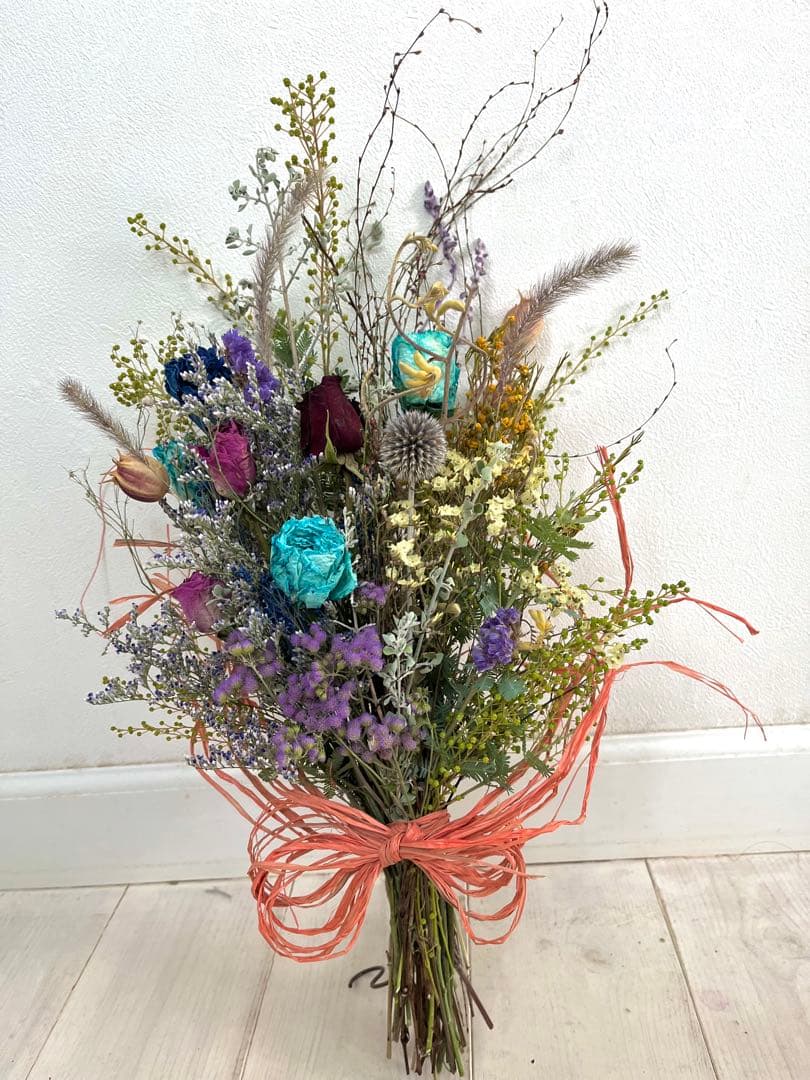 早春のミモザの蕾　ドライフラワースワッグ　花束　ブーケ　インテリア雑貨