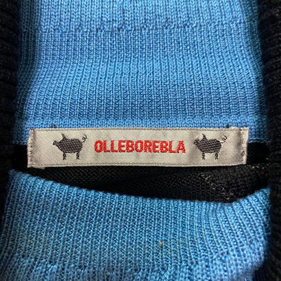 美品✨アルベロベロ　黒　ニット　ハイネック　ぶたさん　フクロウ　ビーズ装飾