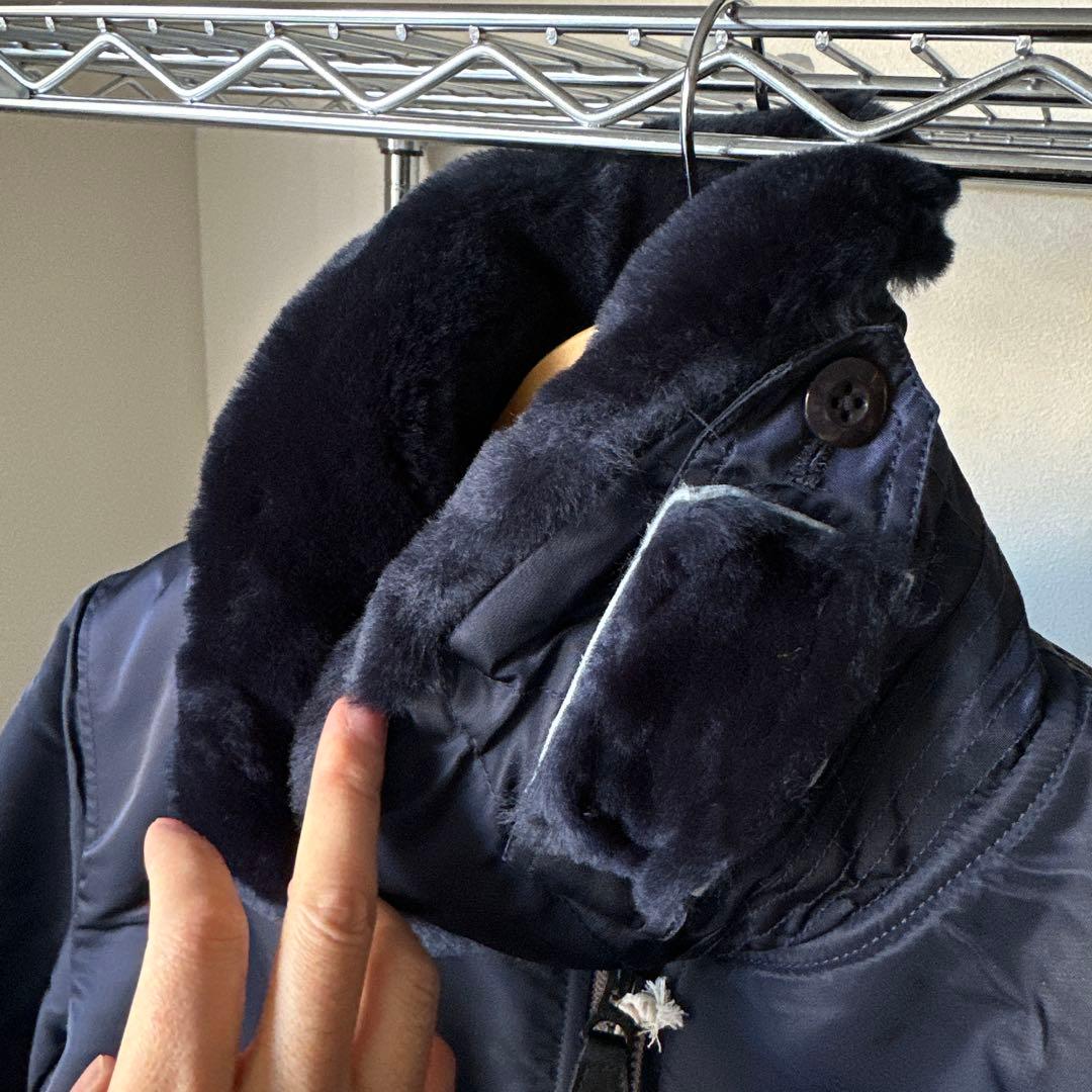 Mサイズ　ネイビー (MA-1 )B15Cフライトジャケット ファー付き