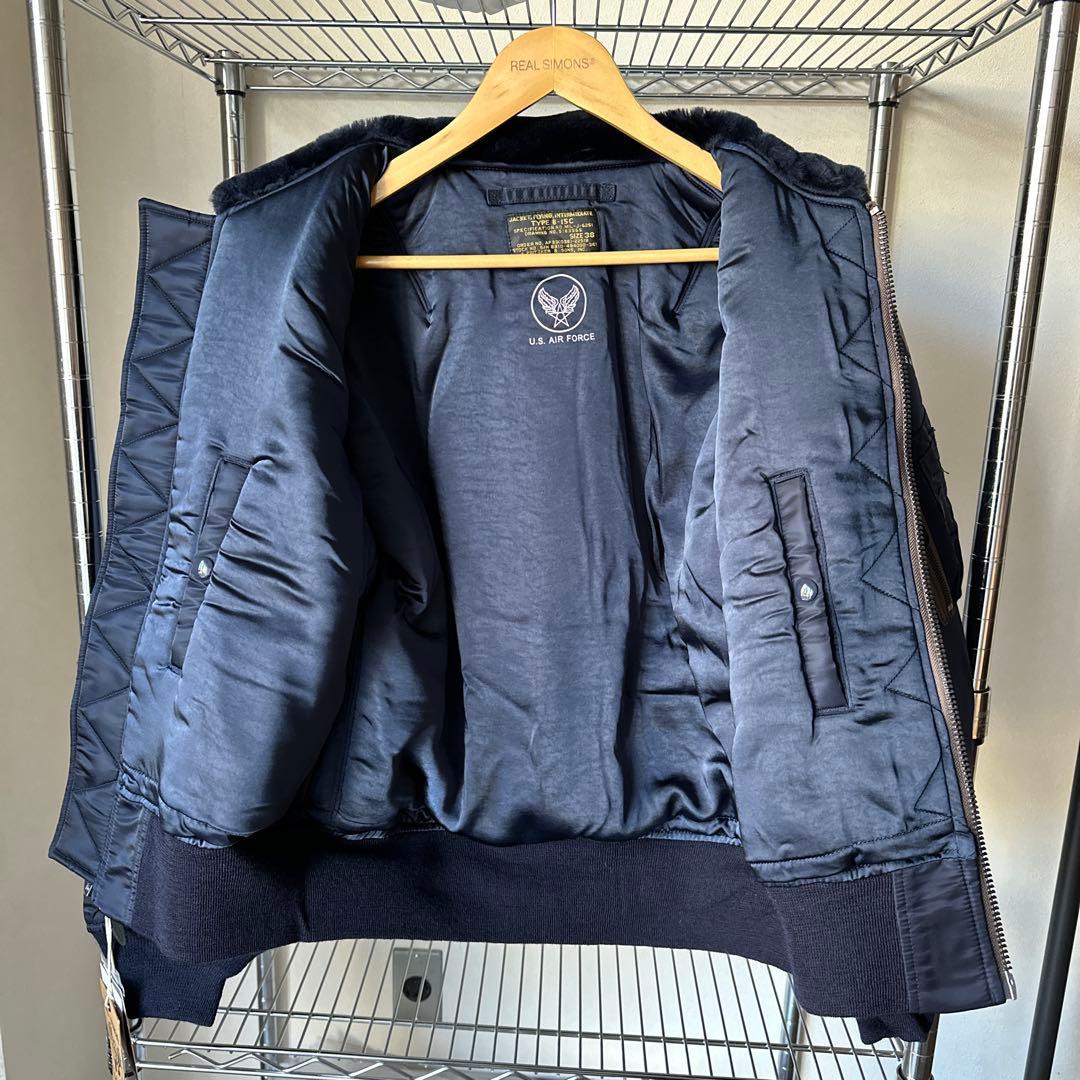 Mサイズ　ネイビー (MA-1 )B15Cフライトジャケット ファー付き