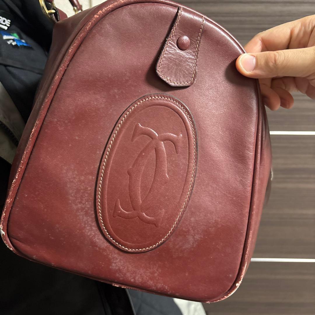 Cartier レザー ボストンバッグ