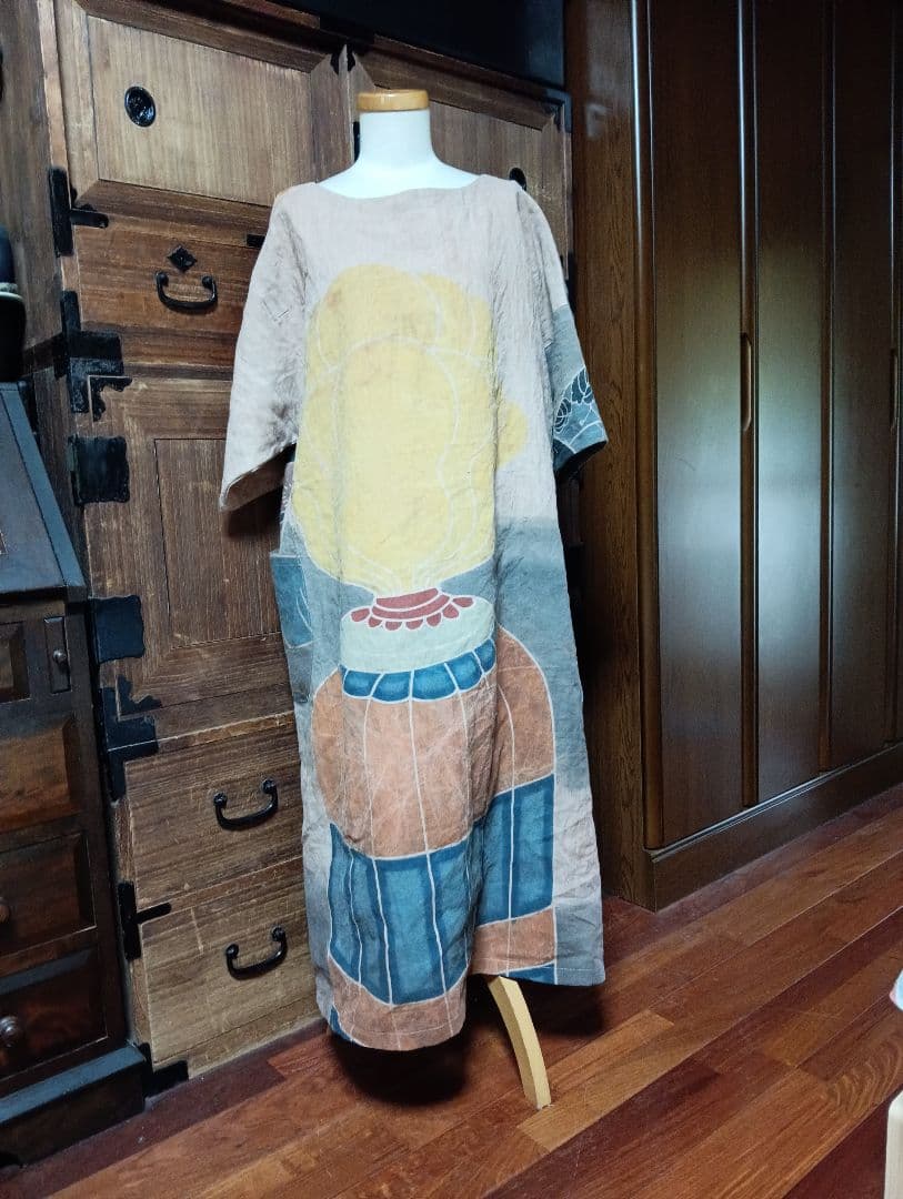 リ*カ様 ★柿渋染め★幟旗ワンピース★