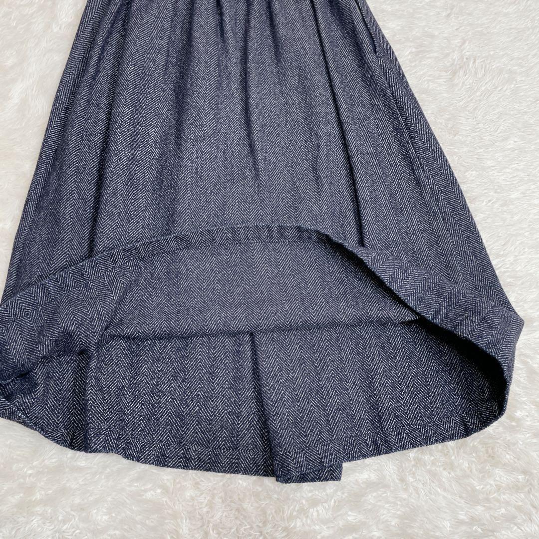 美品　パラスパレス　コットン　ヘリンボーン　 重ねスカート　インディゴ　3