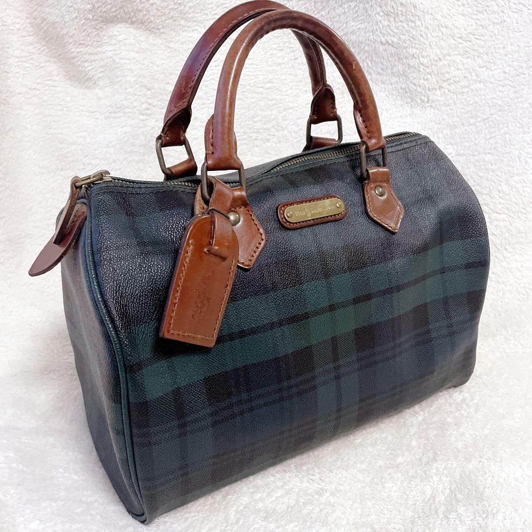 ラルフローレン　Polo Ralph Laurenミニボストンバック　チェック柄