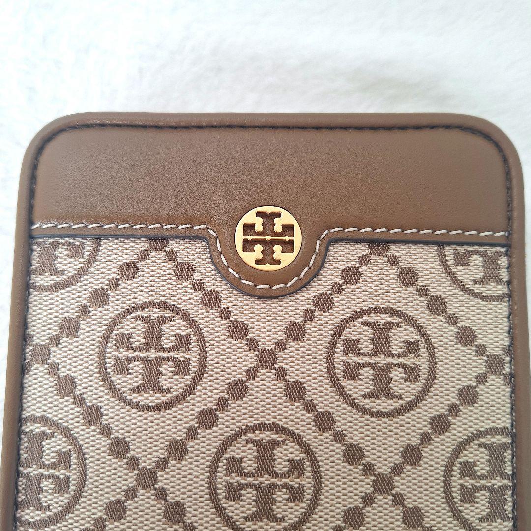 Tory Burch トリーバーチ 二つ折り財布 ロゴ 総柄 レザー ブラウン