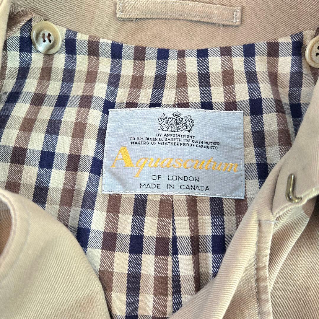Aquascutum ベージュ トレンチコート L　メンズ　美品　ビジネス　高級