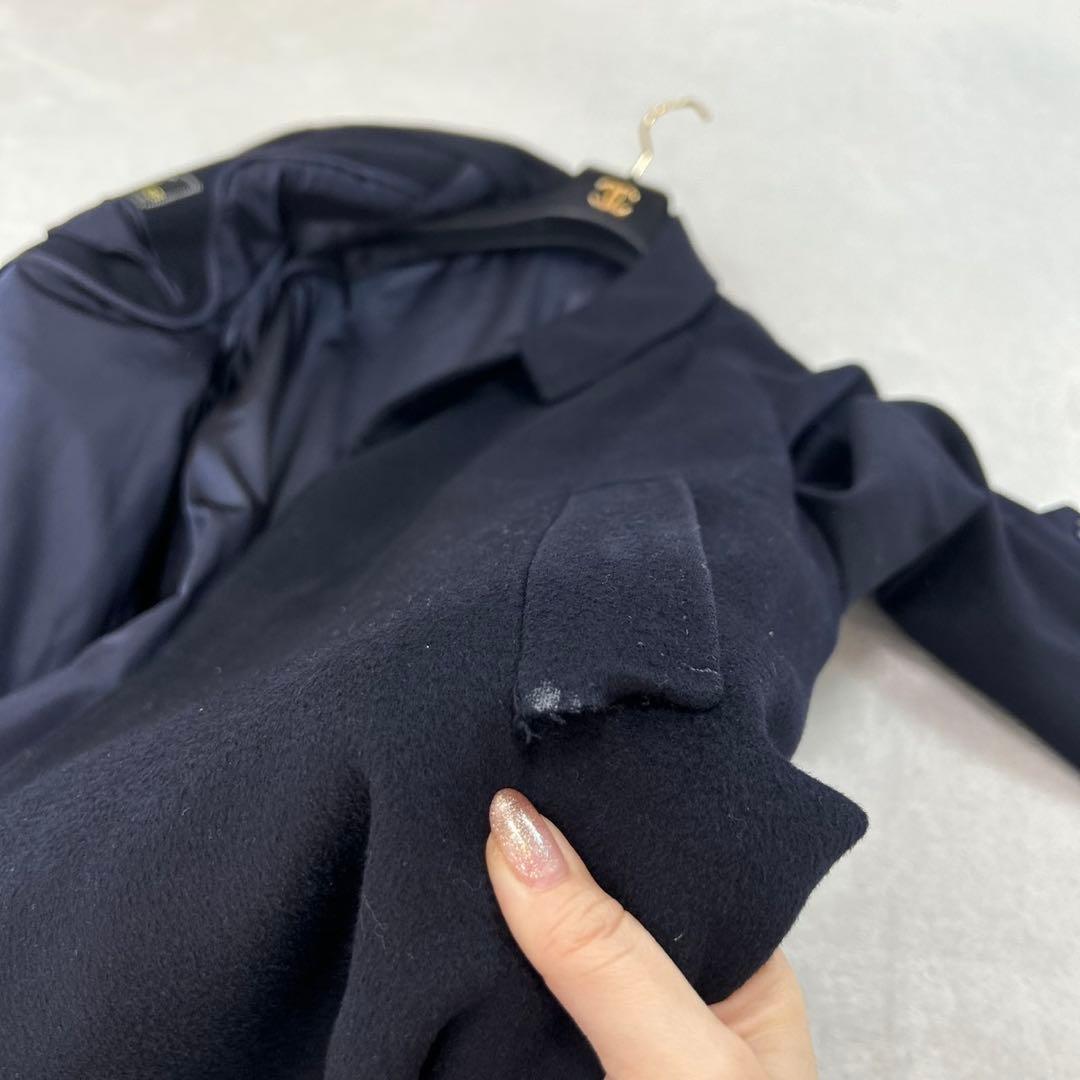 K270 XL ロロピアーナ 大きいサイズ ステンカラーコート ネイビー メンズ