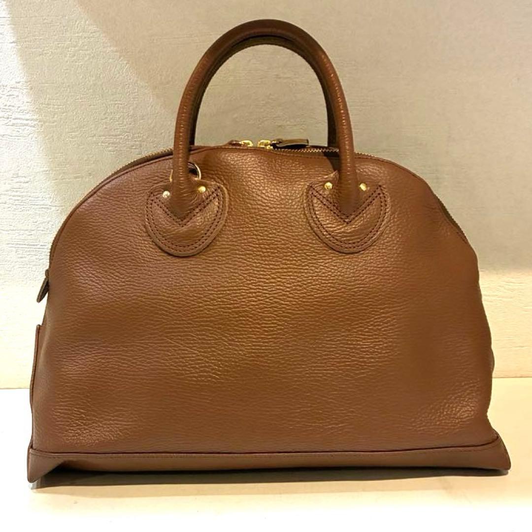 【極美品】YOUNG&OLSEN エンボスドレザージップボートバッグ M 茶色