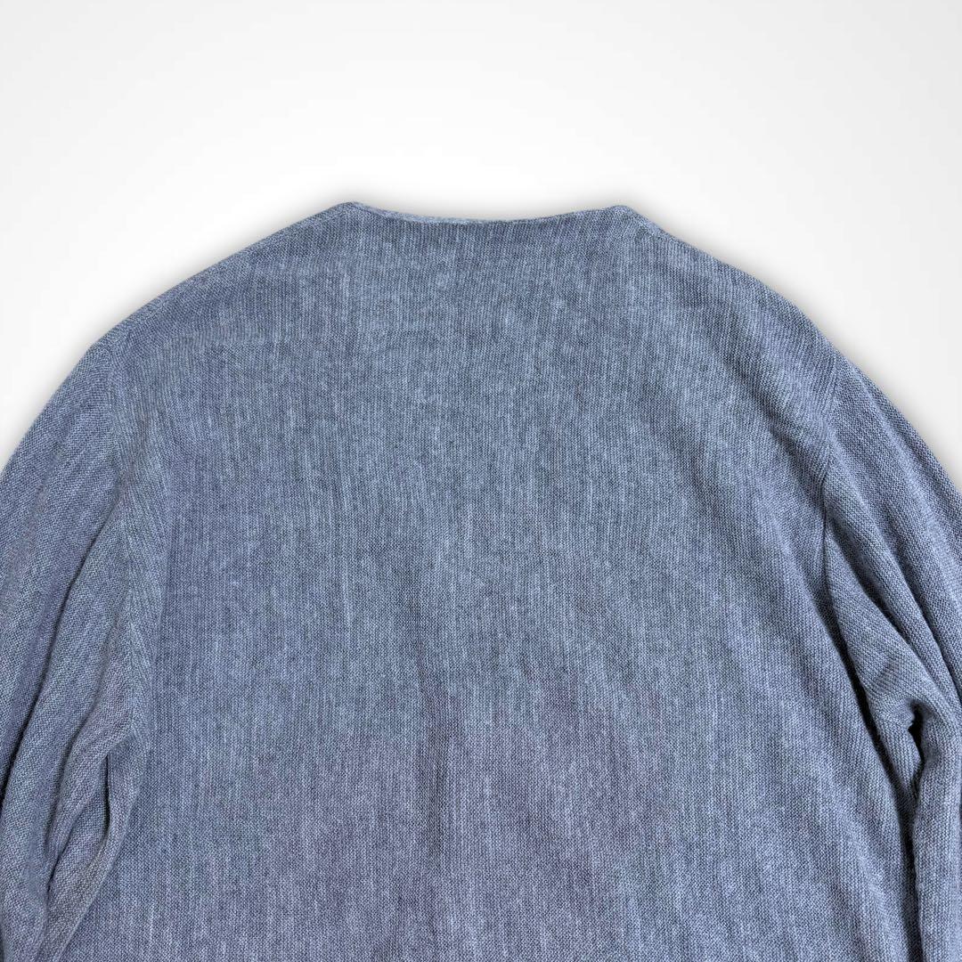 90s Dior ロゴ刺繍 アクリル カーディガン XL グレー