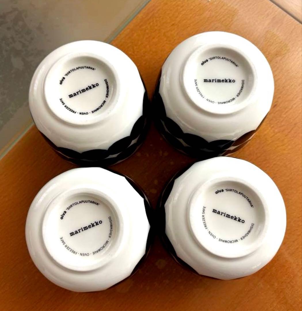 マリメッコ シイルトラプータルハ　4枚セットドット ボウル　250㎖